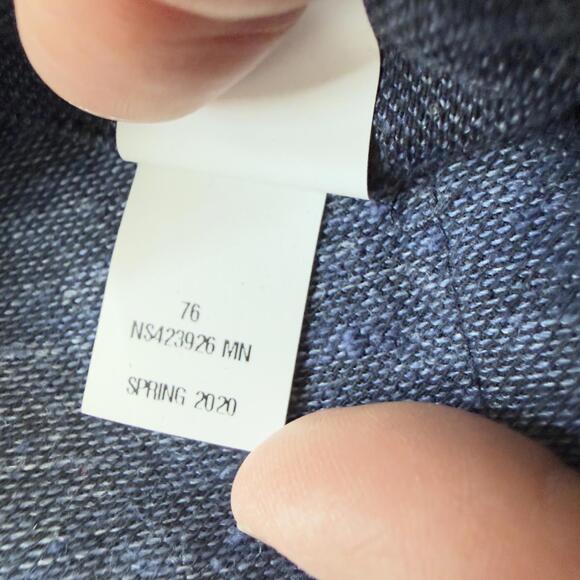 Unstructured Linen Jersey Sport Coat, Navy Blue Melange - Size 40R - Picture 6 of 9